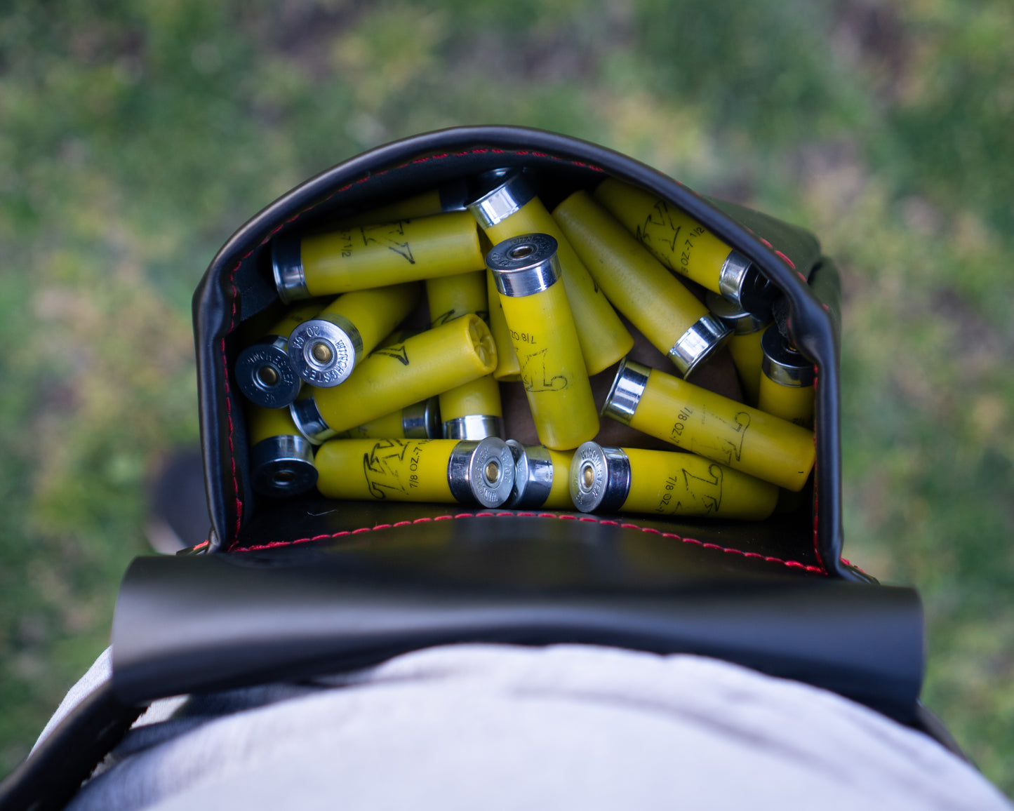 Leather Shotgun Shell Pouch - Black
