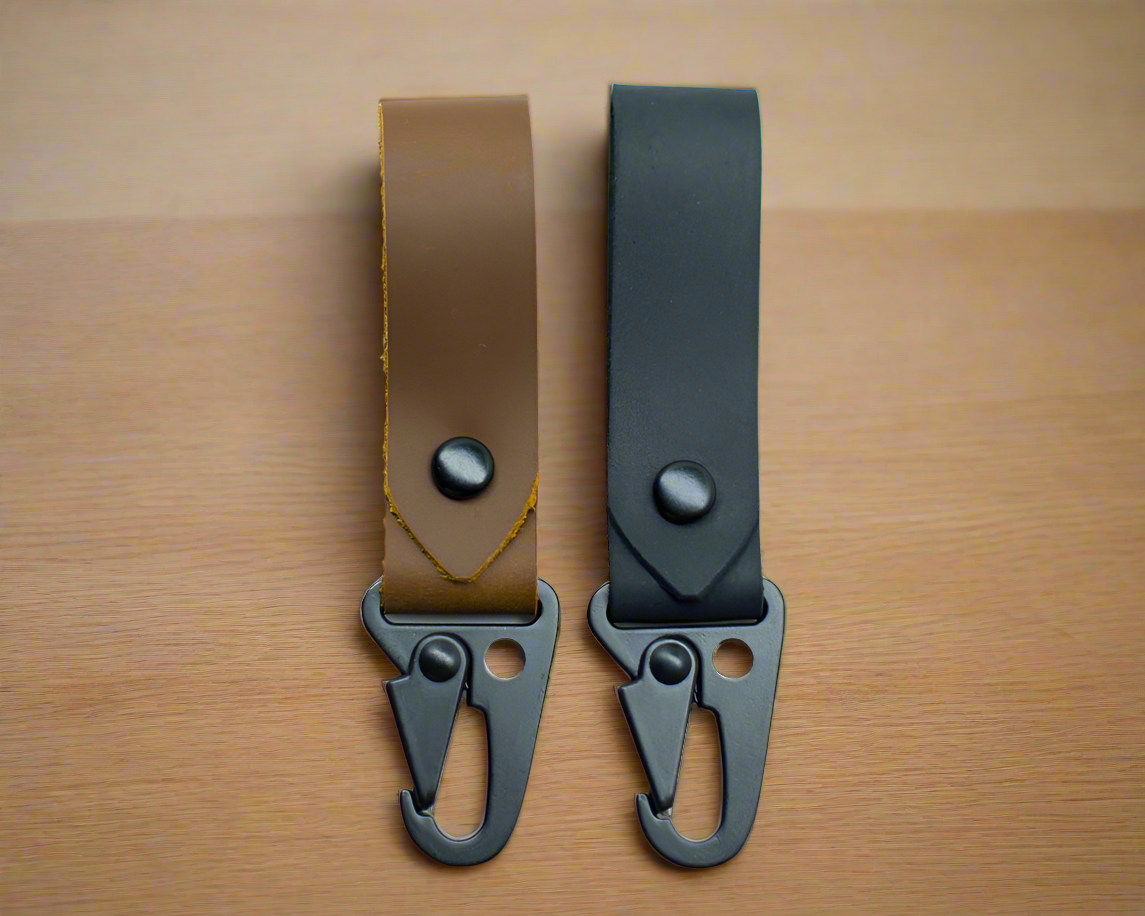 Tacticool Hanging Stoned Oil Leather HK Belt Clip Keychain Key Holder