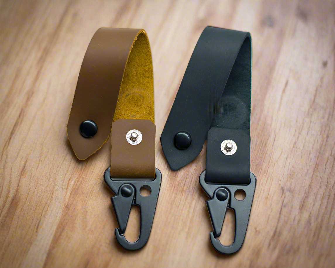 Tacticool Hanging Stoned Oil Leather HK Belt Clip Keychain Key Holder