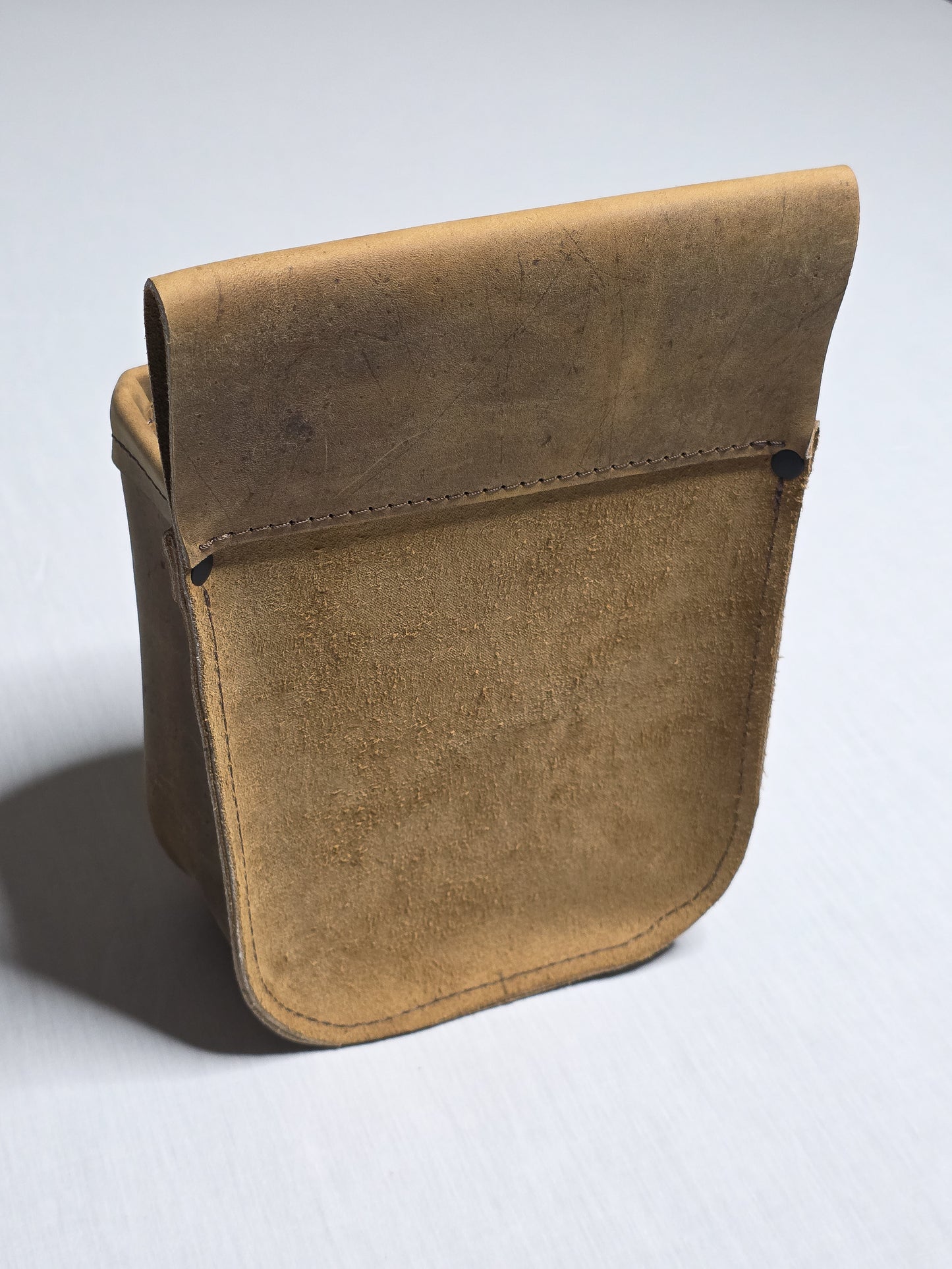 Handmade Distressed Leather Shotgun Shell Bag - Rustic Shooting Pouch for Trap, Skeet & Sporting Clays – Fits 2.25” Belt - Belt Shell Holder