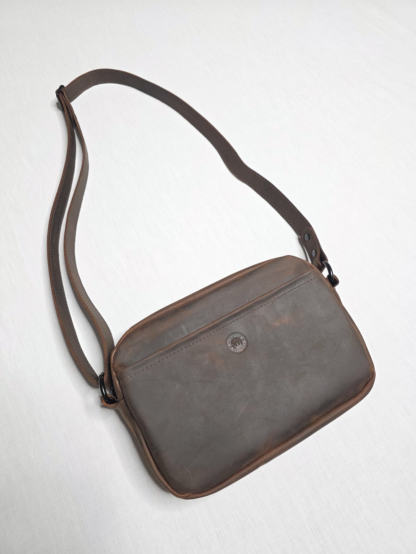 Sundance Leather Crossbody Bag (9"x7") | Small Camera Bag | Adjustable Strap | Everyday Minimalist Purse | Handmade by Echo Six Designs