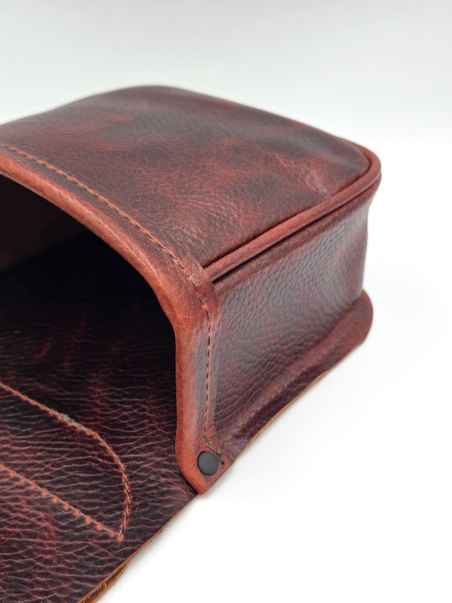 Leather Shotgun Shell Pouch - Single Pocket - Chrome Tanned Mahogany