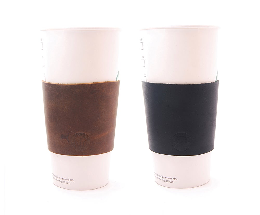 Personalized Leather Coffee Cup Sleeve - Leather Cup Sleeve - Leather Cup Sleeve - Personalized Cup Sleeve