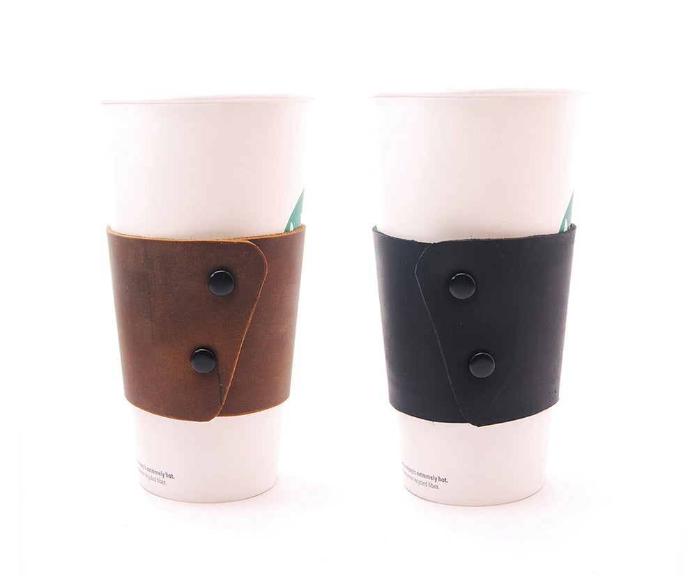 Personalized Leather Coffee Cup Sleeve - Leather Cup Sleeve - Leather Cup Sleeve - Personalized Cup Sleeve