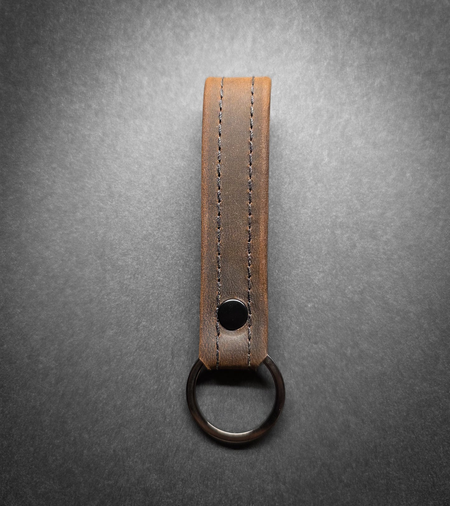 Heritage Leather Loop Stitched Keychain
