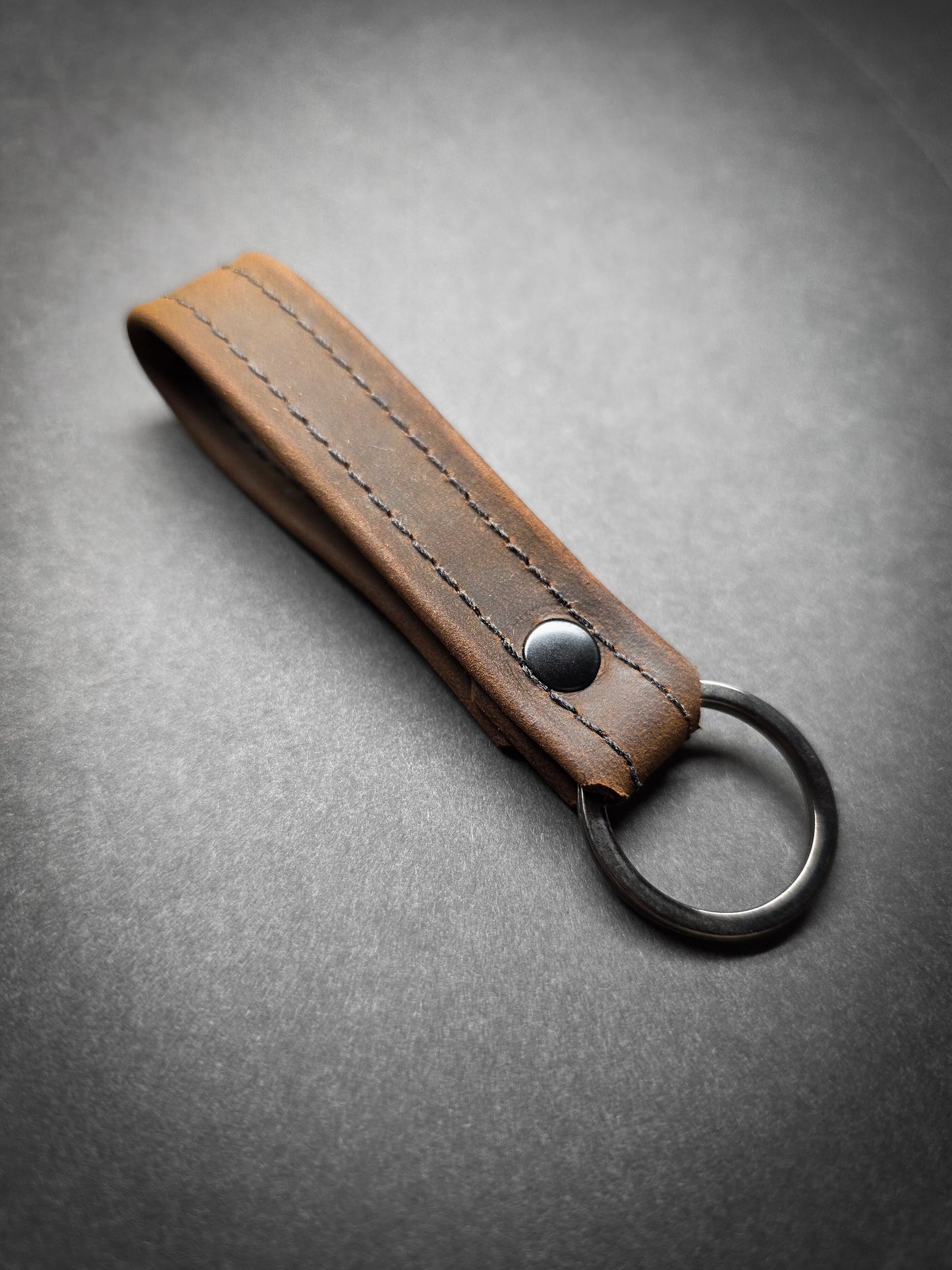 Heritage Leather Loop Stitched Keychain