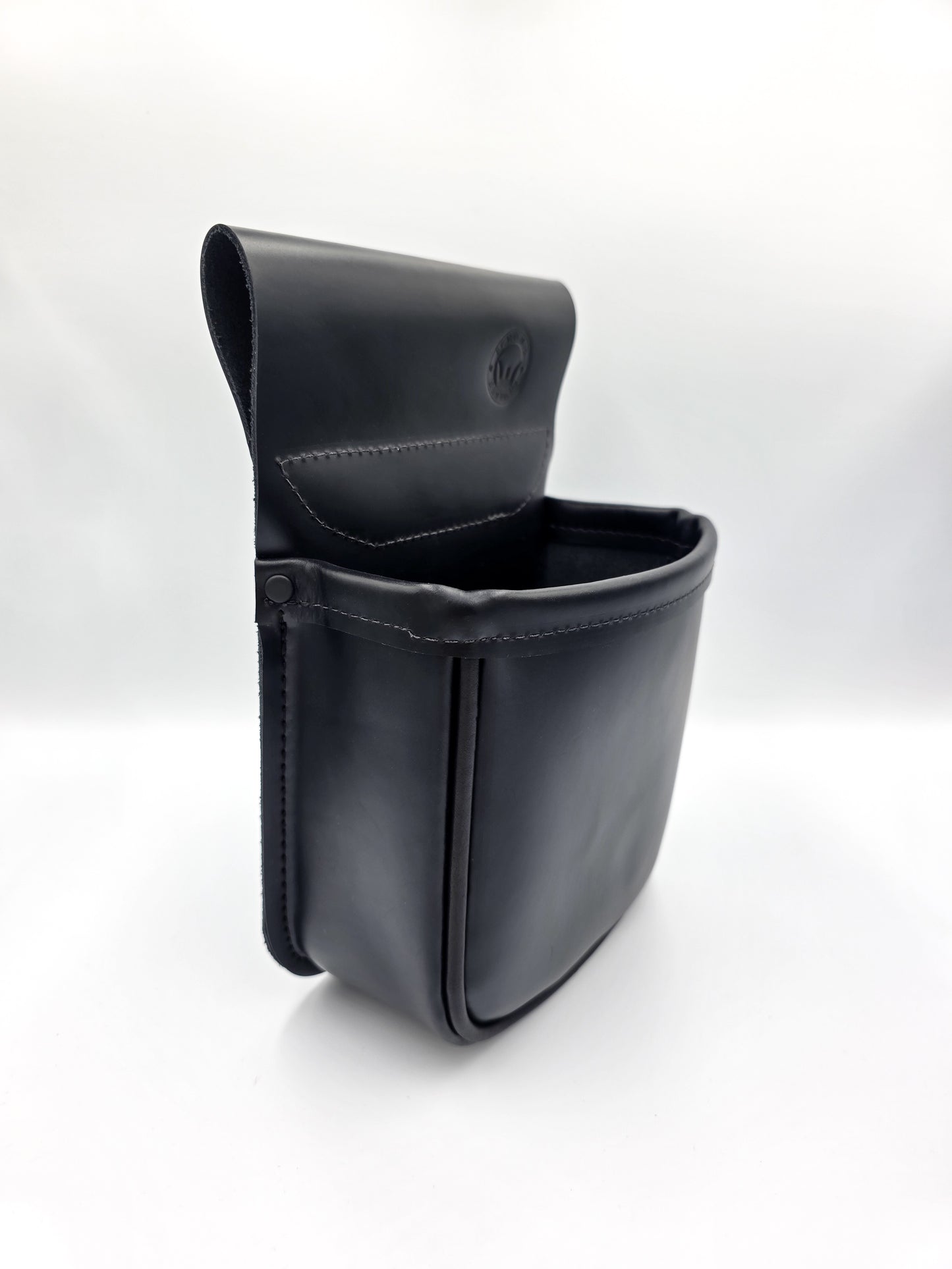 Leather Shotgun Shell Pouch - Single Pocket - Chrome Tanned Black