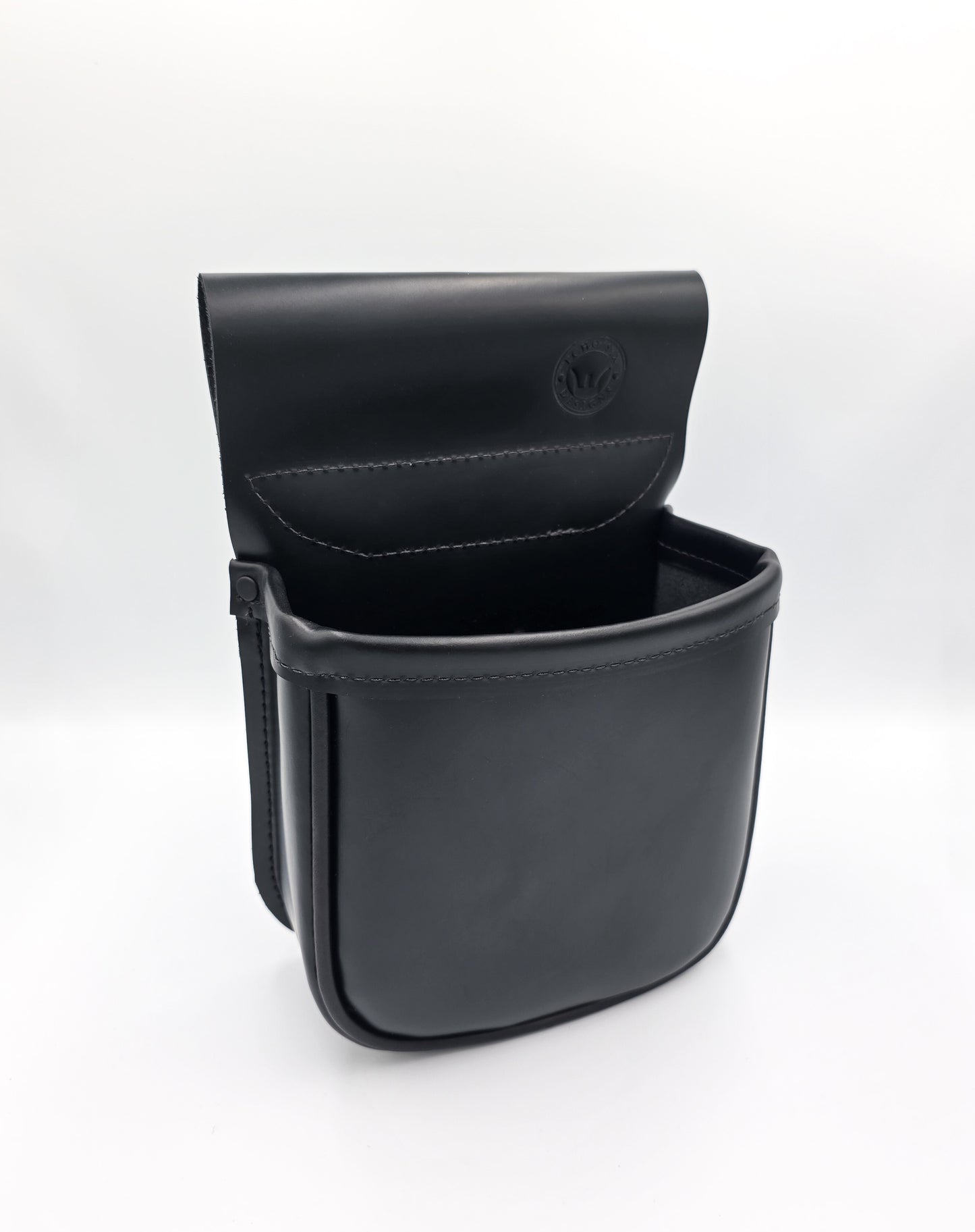 Leather Shotgun Shell Pouch - Single Pocket - Chrome Tanned Black