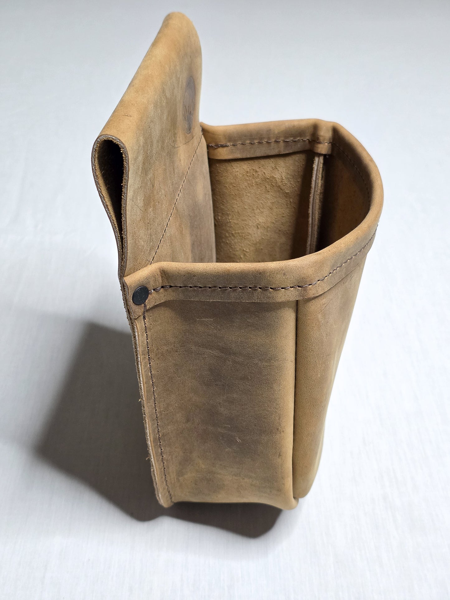 Handmade Distressed Leather Shotgun Shell Bag - Rustic Shooting Pouch for Trap, Skeet & Sporting Clays – Fits 2.25” Belt - Belt Shell Holder