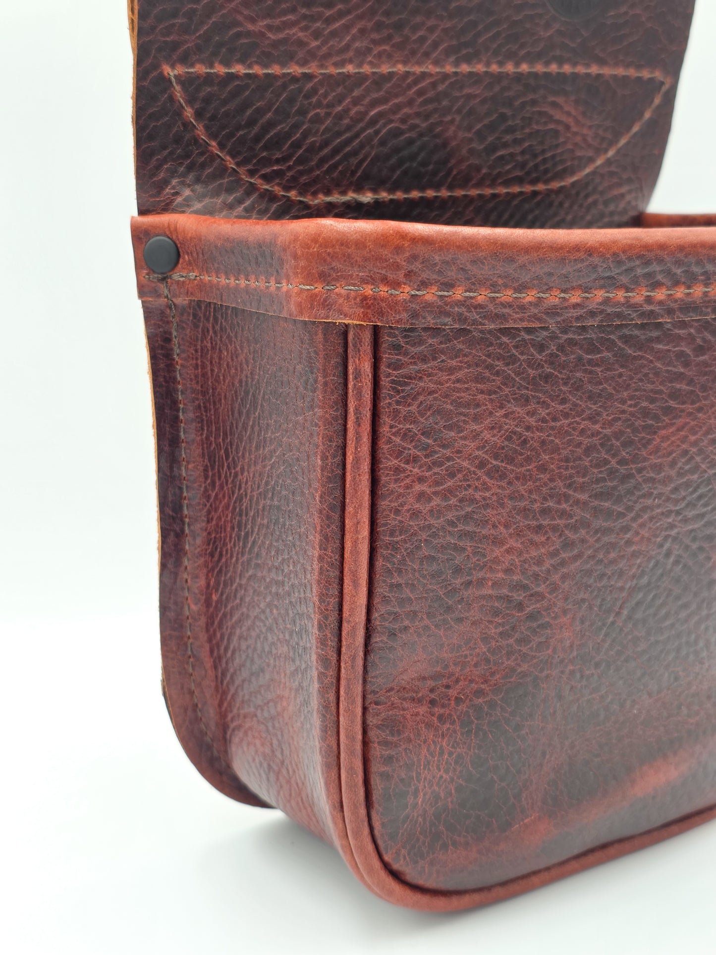 Leather Shotgun Shell Pouch - Single Pocket - Chrome Tanned Mahogany