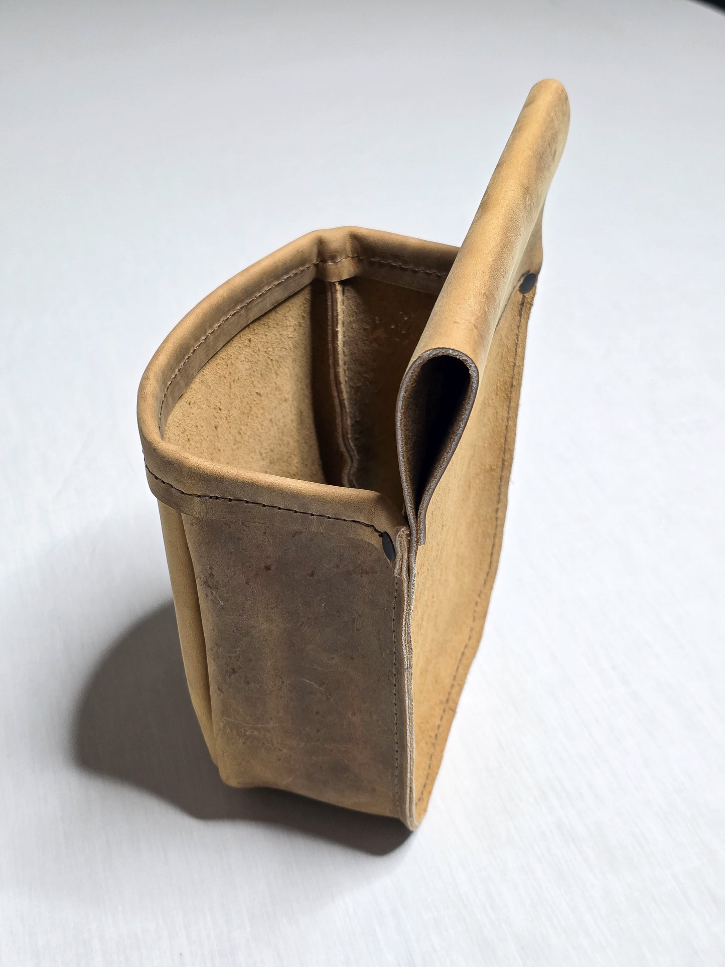 Handmade Distressed Leather Shotgun Shell Bag - Rustic Shooting Pouch for Trap, Skeet & Sporting Clays – Fits 2.25” Belt - Belt Shell Holder