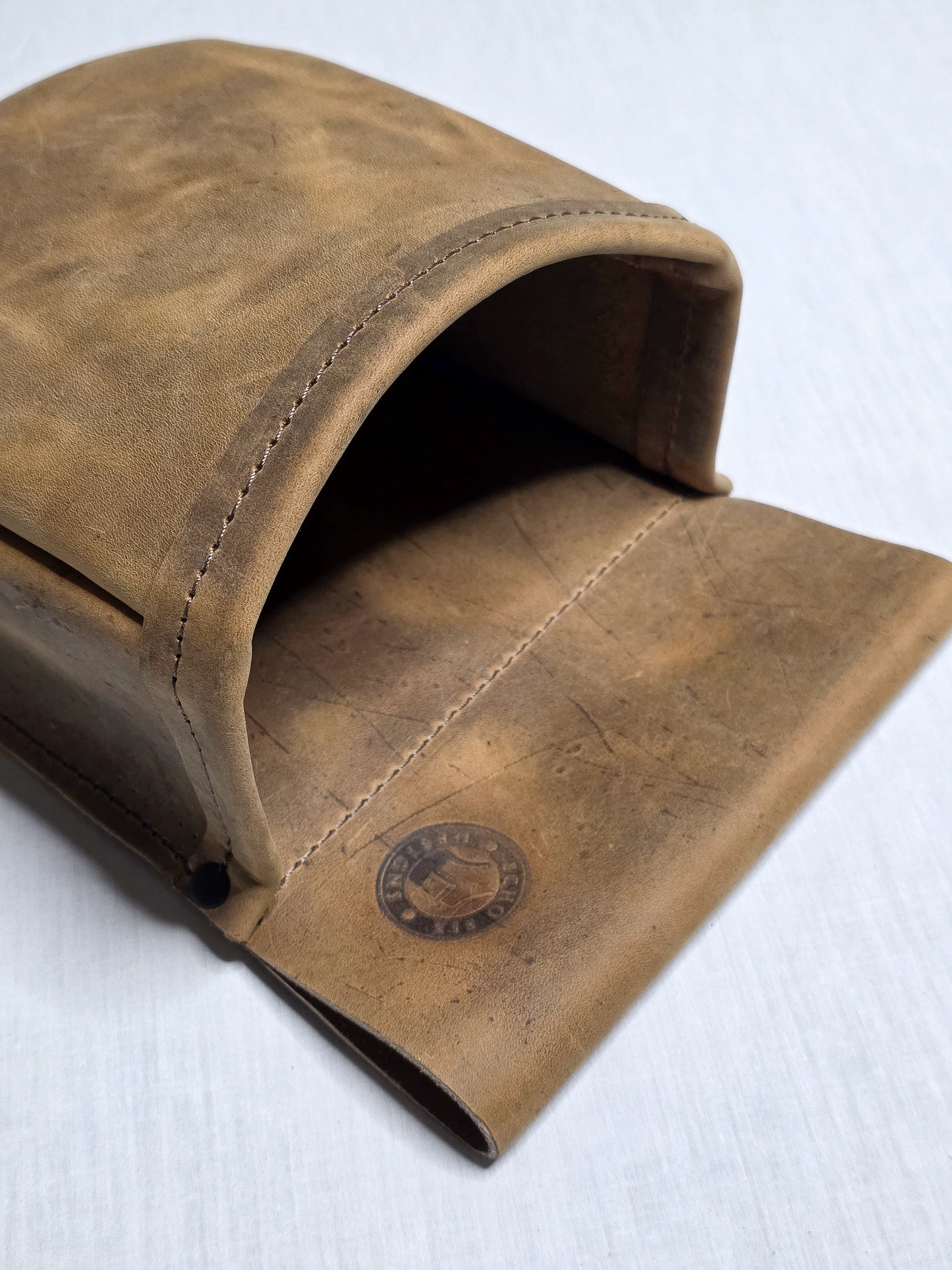 Handmade Distressed Leather Shotgun Shell Bag - Rustic Shooting Pouch for Trap, Skeet & Sporting Clays – Fits 2.25” Belt - Belt Shell Holder