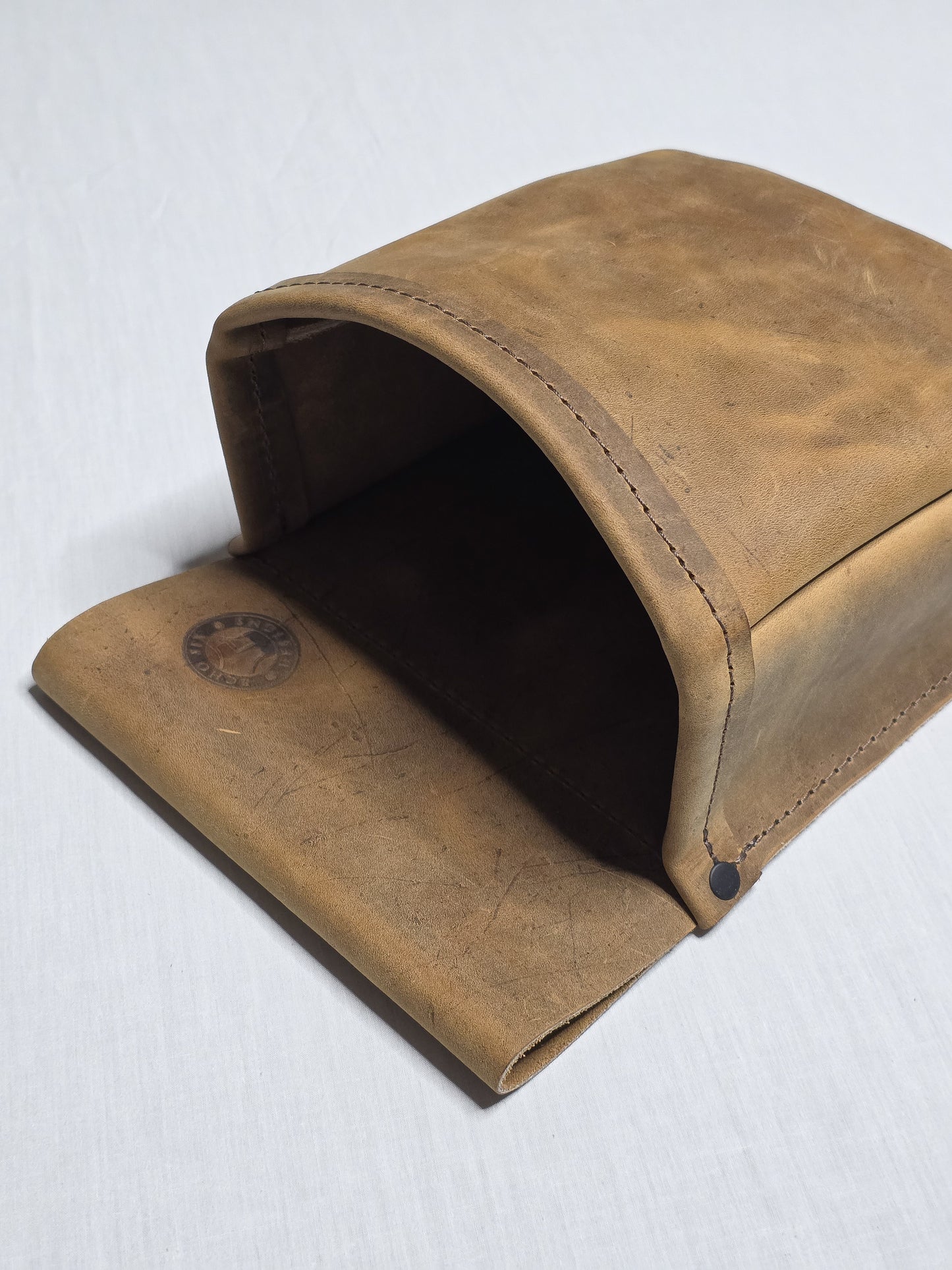 Handmade Distressed Leather Shotgun Shell Bag - Rustic Shooting Pouch for Trap, Skeet & Sporting Clays – Fits 2.25” Belt - Belt Shell Holder