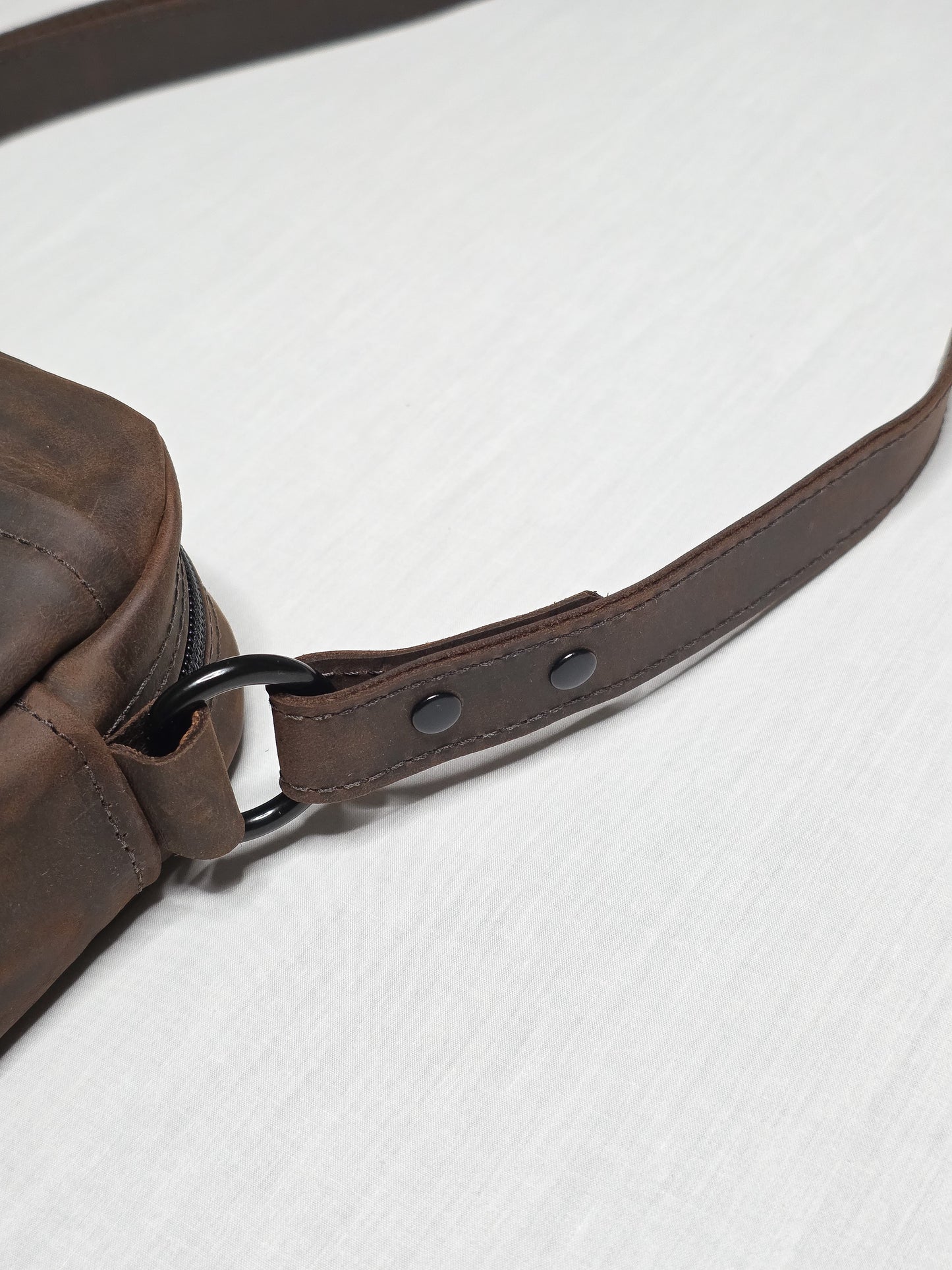 Sundance Leather Crossbody Bag (9"x7") | Small Camera Bag | Adjustable Strap | Everyday Minimalist Purse | Handmade by Echo Six Designs