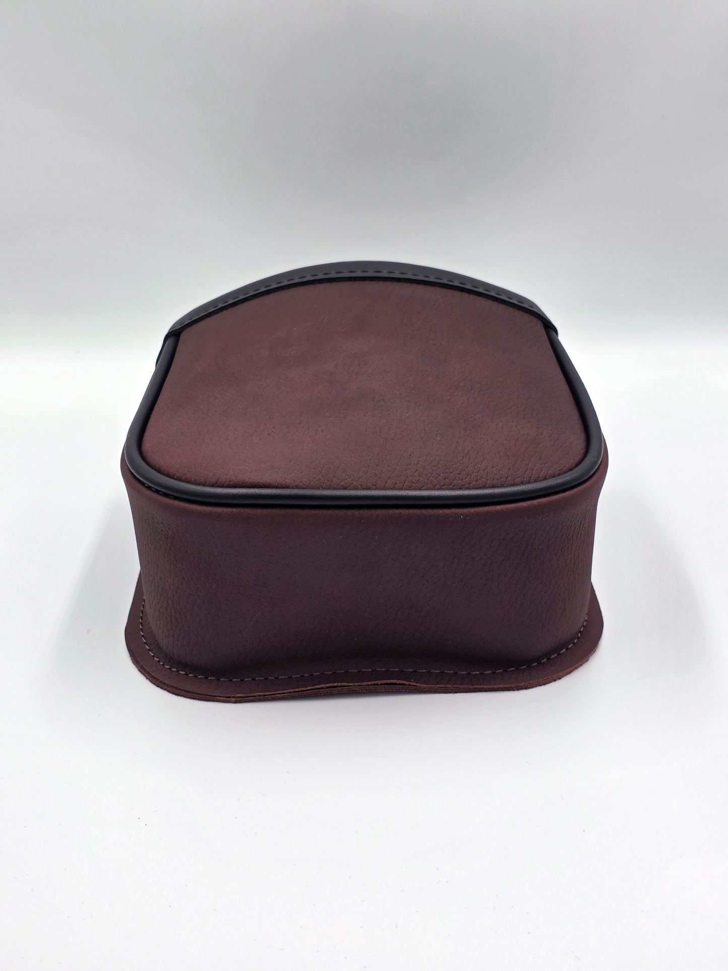 Leather Shotgun Shell Pouch - Single Pocket - Pebble Brown and Black