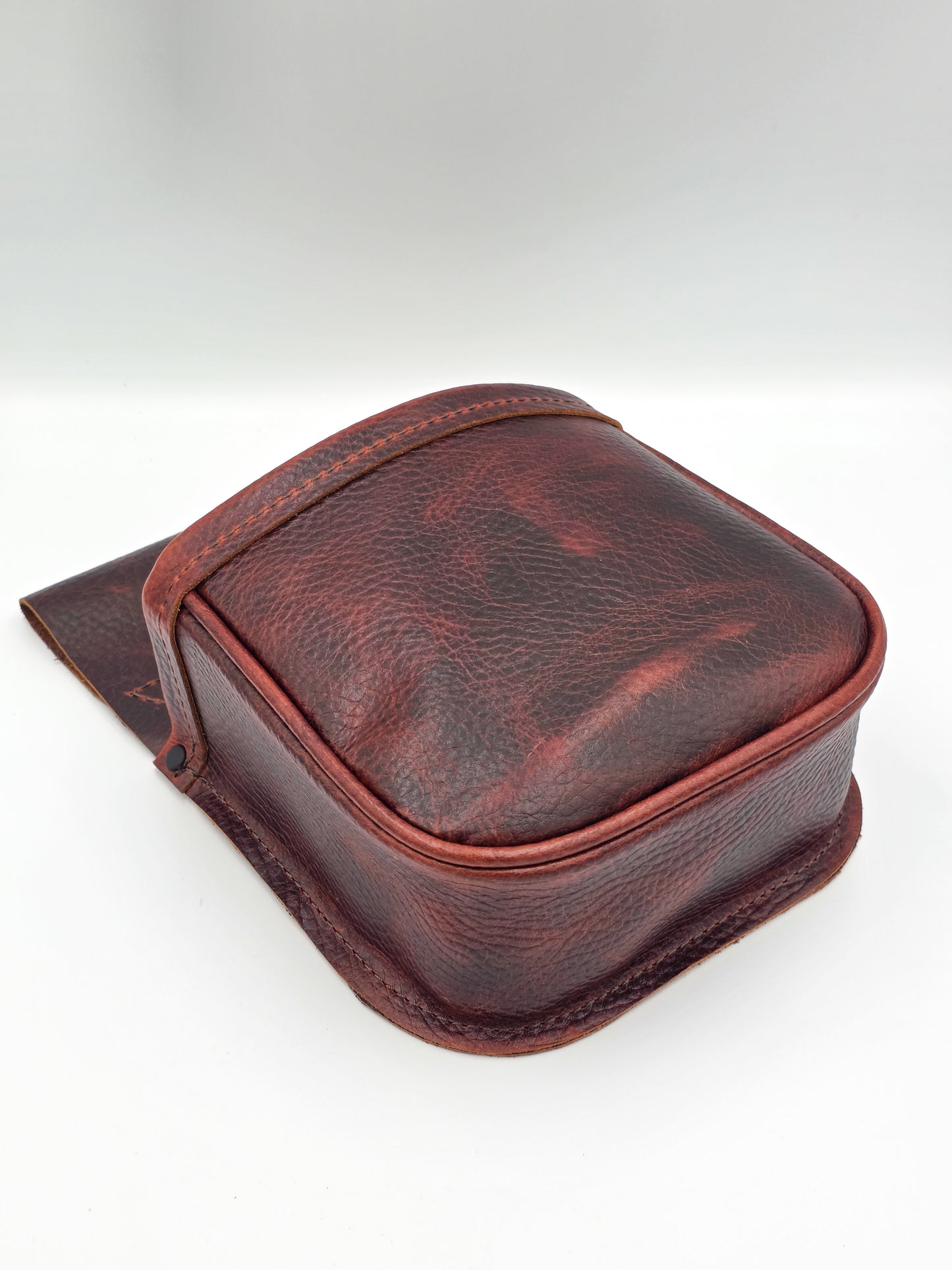 Leather Shotgun Shell Pouch - Single Pocket - Chrome Tanned Mahogany