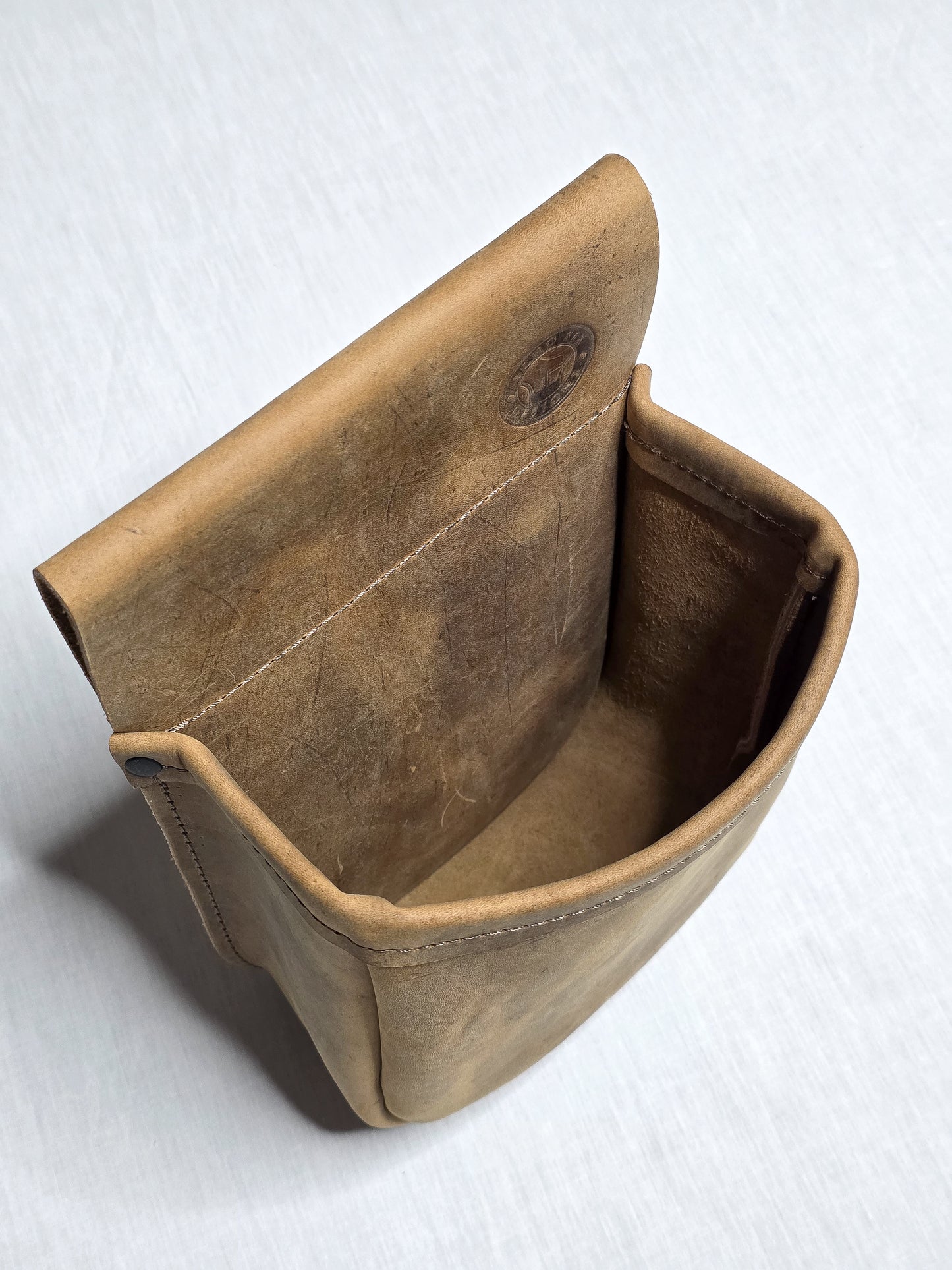 Handmade Distressed Leather Shotgun Shell Bag - Rustic Shooting Pouch for Trap, Skeet & Sporting Clays – Fits 2.25” Belt - Belt Shell Holder