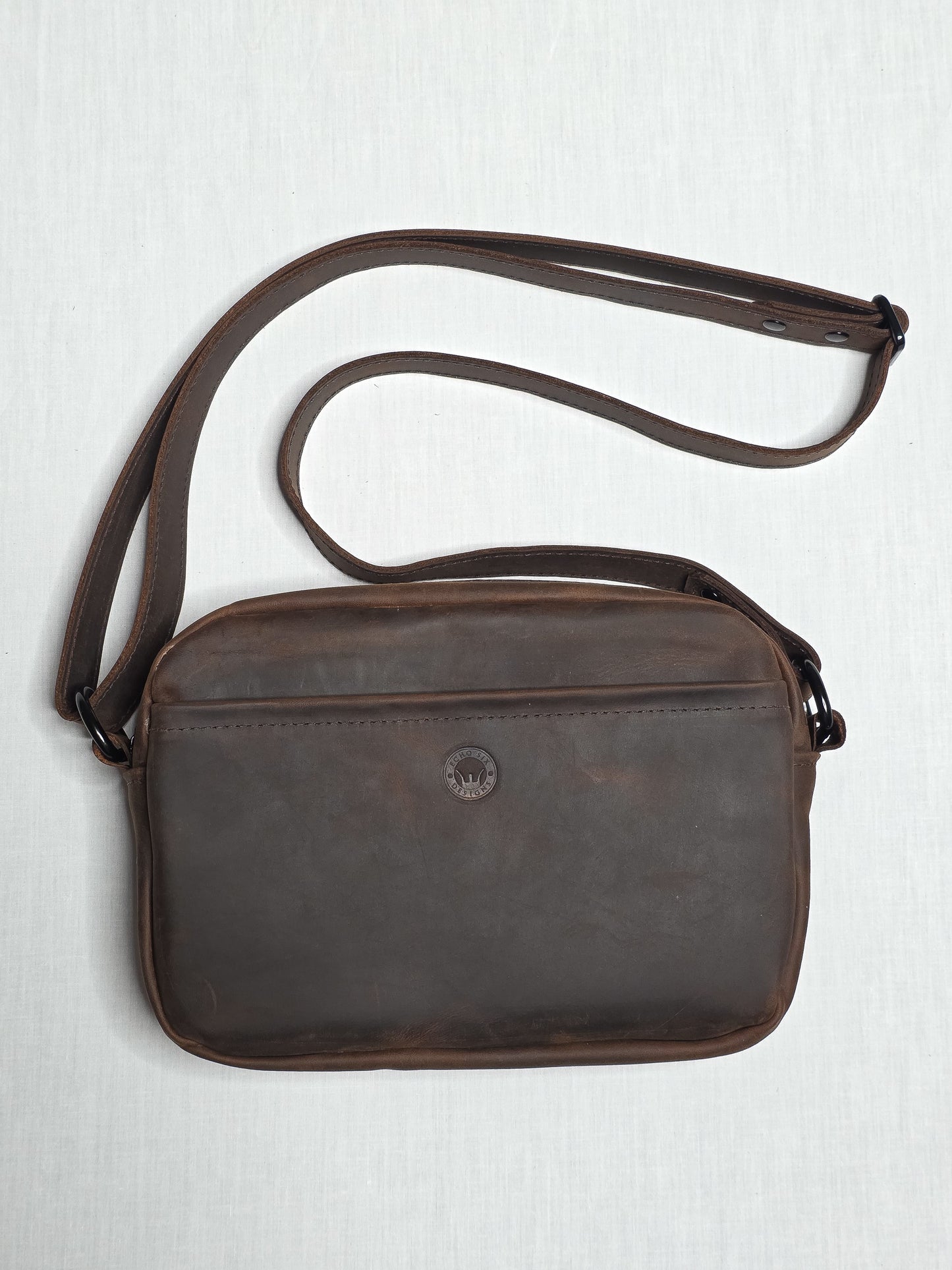 Sundance Leather Crossbody Bag (9"x7") | Small Camera Bag | Adjustable Strap | Everyday Minimalist Purse | Handmade by Echo Six Designs