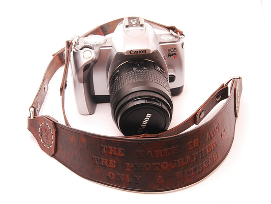 Custom personalized Leather Camera Strap, Doubles as a Hand Carry Strap